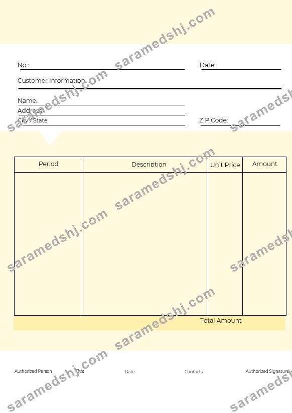 Editable Commercial Sales Invoice Template